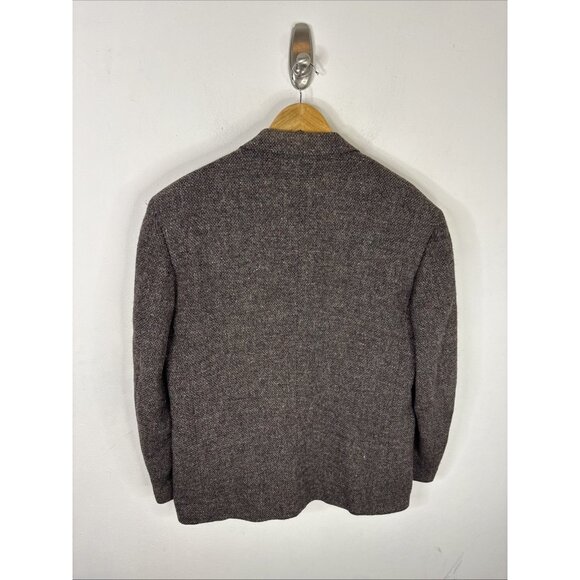 Harris Tweed Blazer Men’s 44 Brown Speckled Wool Jacket Sears Scotland VTG - Picture 4 of 9